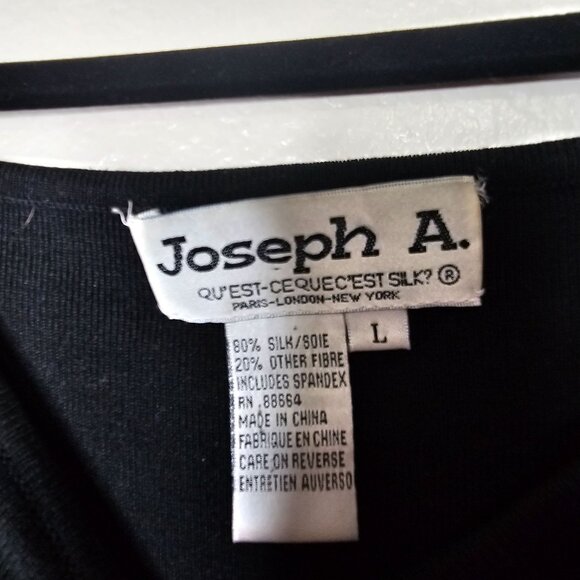 Vintage L Top Black Silk Blend Knit Floral Embroidery Whimsigoth Dark Cottage - Picture 4 of 5